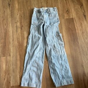 VEUC Abercrombie Kids Girls high rise wide leg jeans